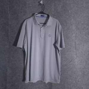 Stitch Golf Mens XL Polo Shirt Blue White Stripe Short Sleeve Performance Golf